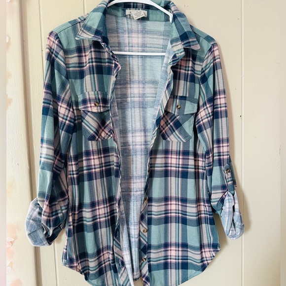 Passport Blue Plaid Flannel Shirt - Picture 2 of 4